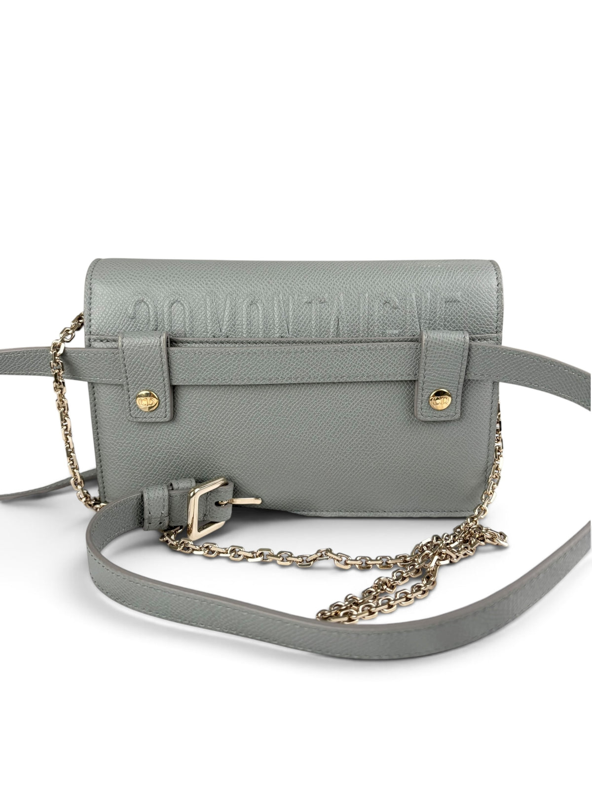 Dior Blue Grained Leather 30 Montaigne 2-in-1 Pouch