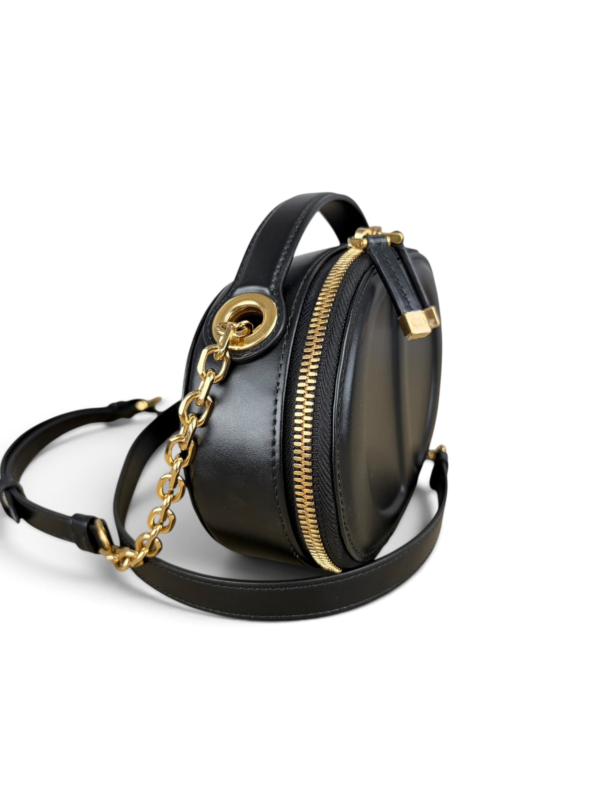 Christian Dior Black Calfskin CD Oval Camera Bag