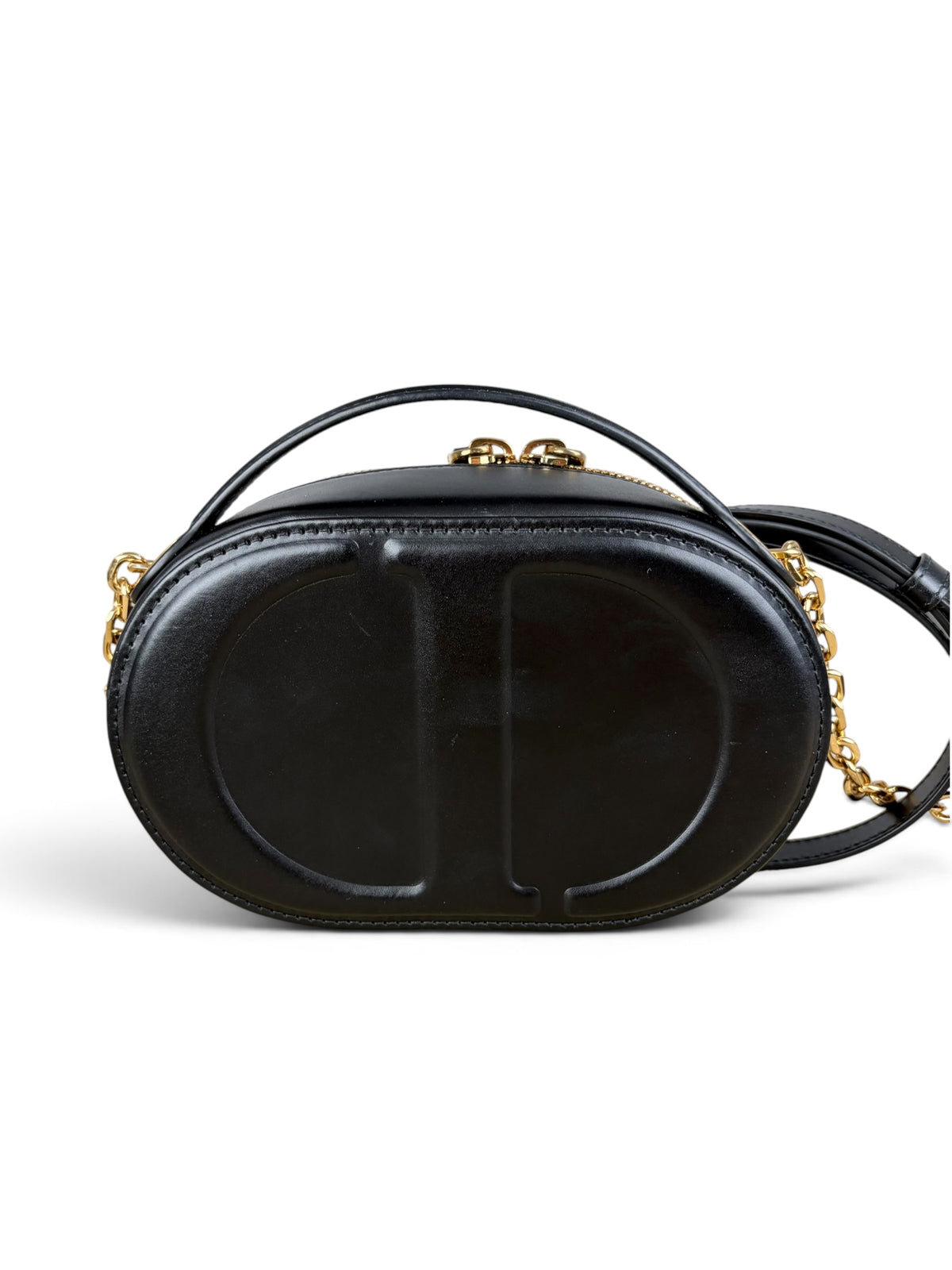 Christian Dior Black Calfskin CD Oval Camera Bag