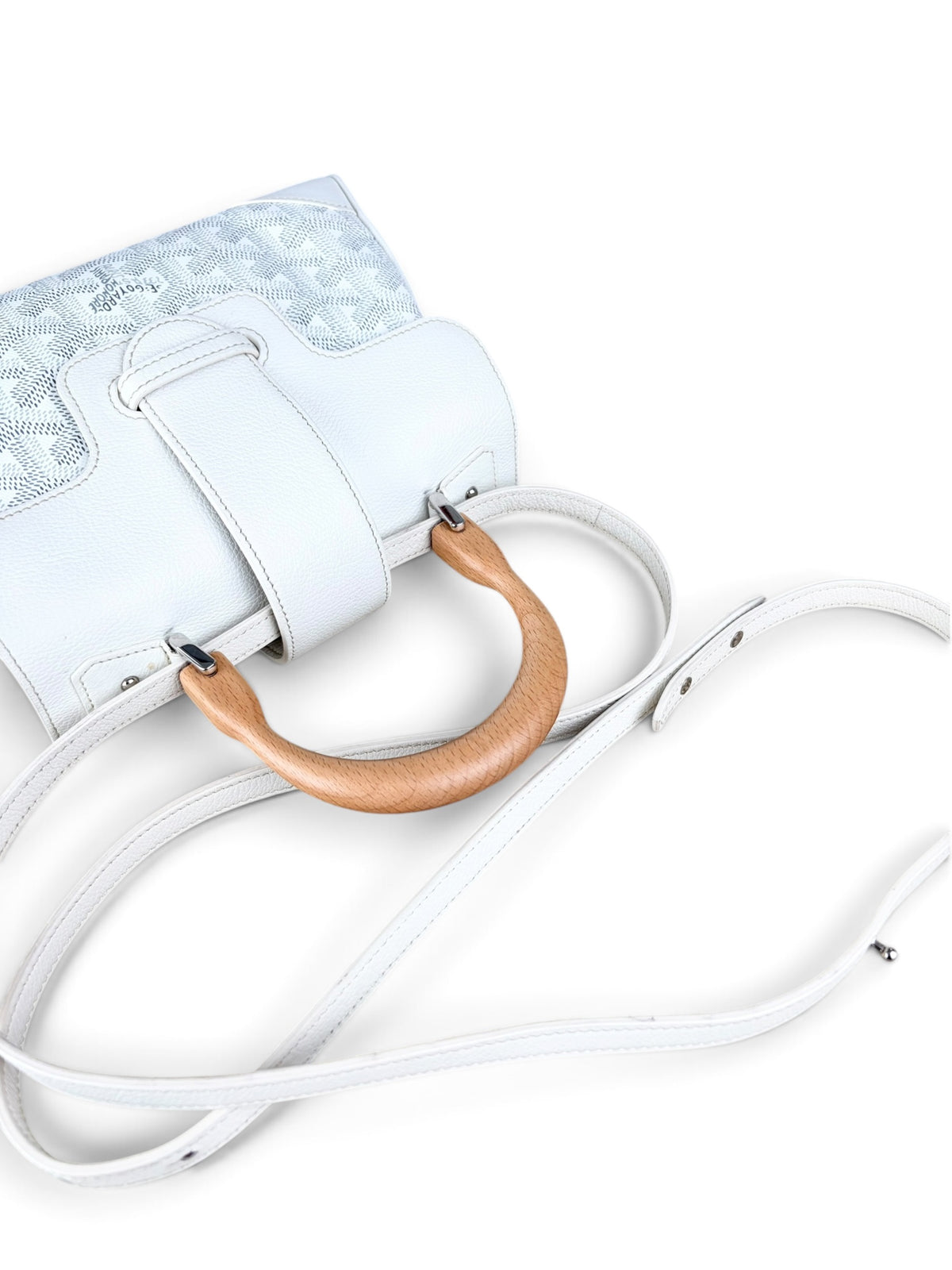 Goyard White Goyardine Canvas Saigon Souple Mini