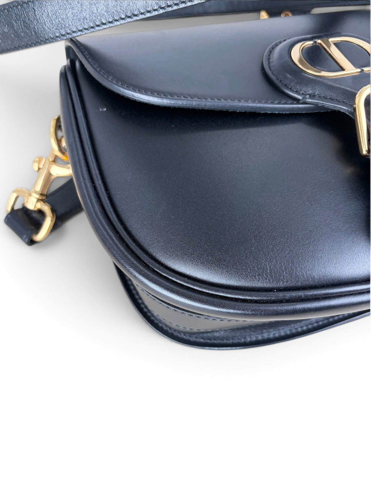 Christian Dior Black Box Calfskin Medium Bobby Flap Bag