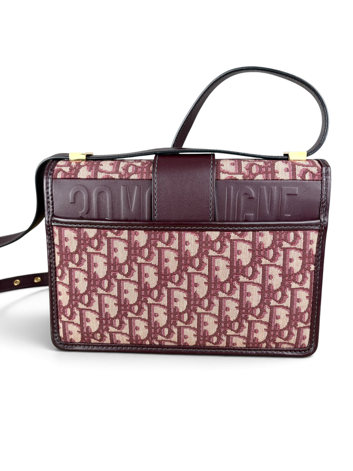 Dior Burgundy Oblique 30 Montaigne Flap