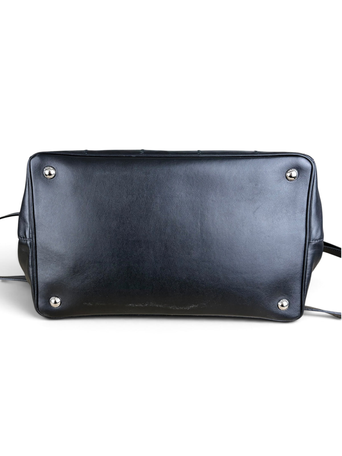 Prada Black Vertical Stitch Soft Calfskin Canapa Tote