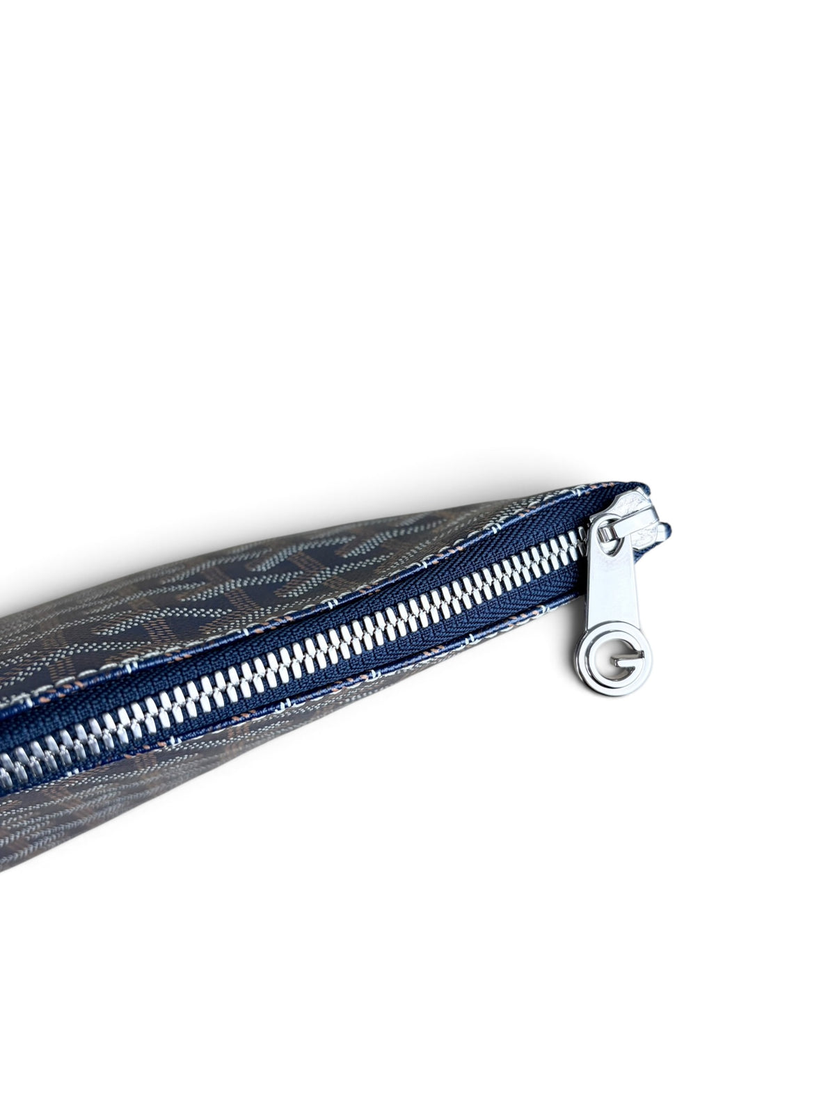 Goyard Navy Goyardine Canvas Senat Pouch GM