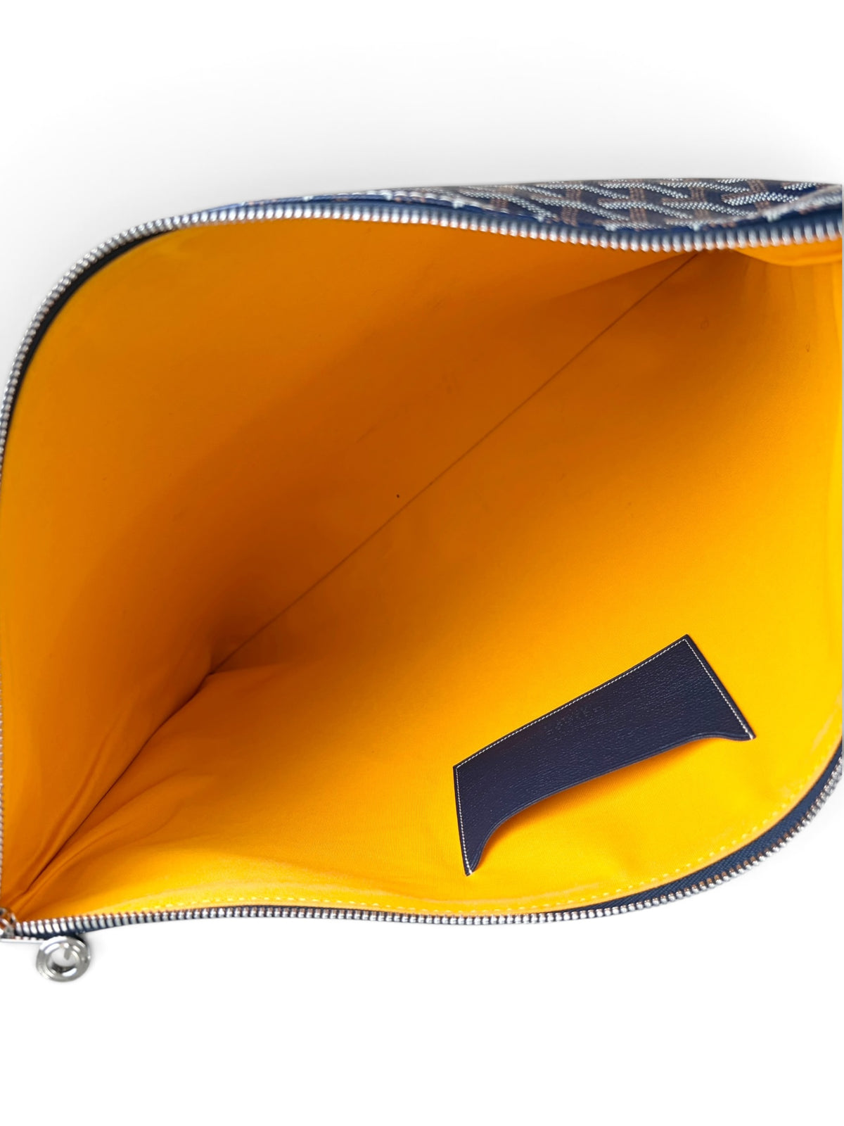 Goyard Navy Goyardine Canvas Senat Pouch GM