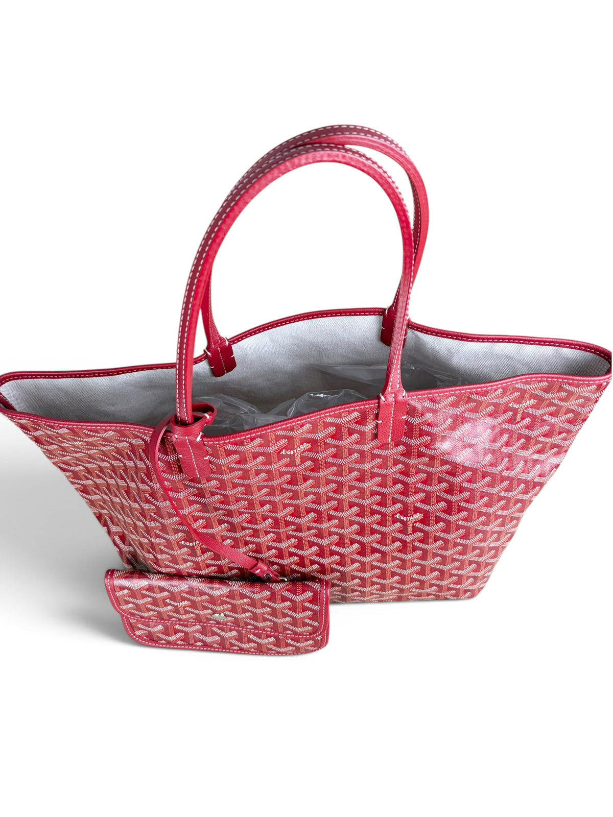 Goyard Red Goyardine Saint Louis Tote PM