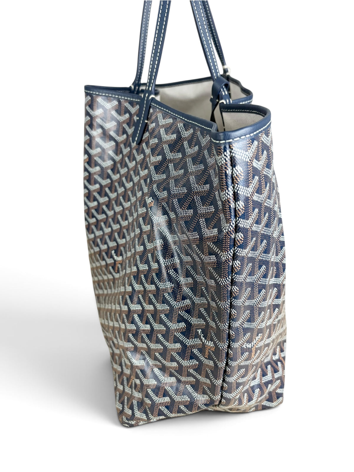 Goyard Navy Goyardine Canvas Saint Louis Tote GM