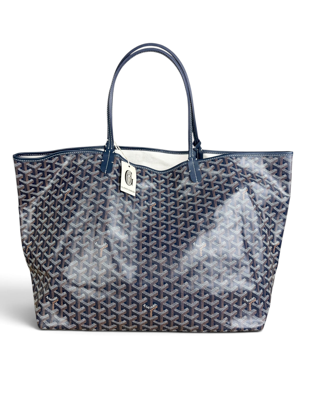 Goyard Navy Goyardine Canvas Saint Louis Tote GM