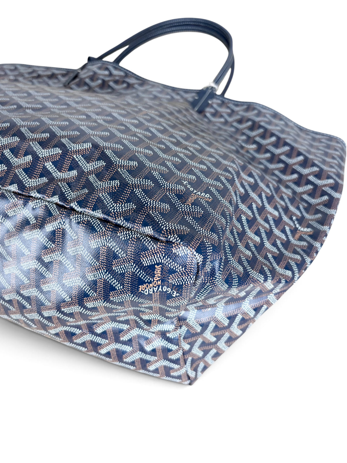 Goyard Navy Goyardine Canvas Saint Louis Tote GM