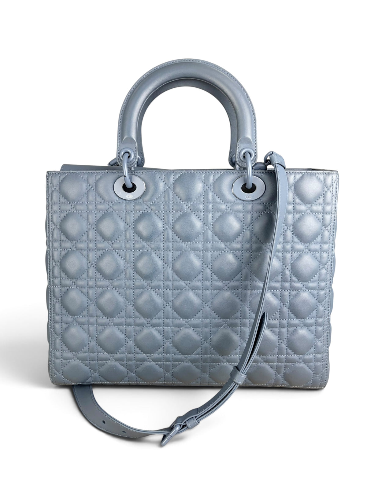 Christian Dior Blue Ultra Matte Leather Lady Dior Large