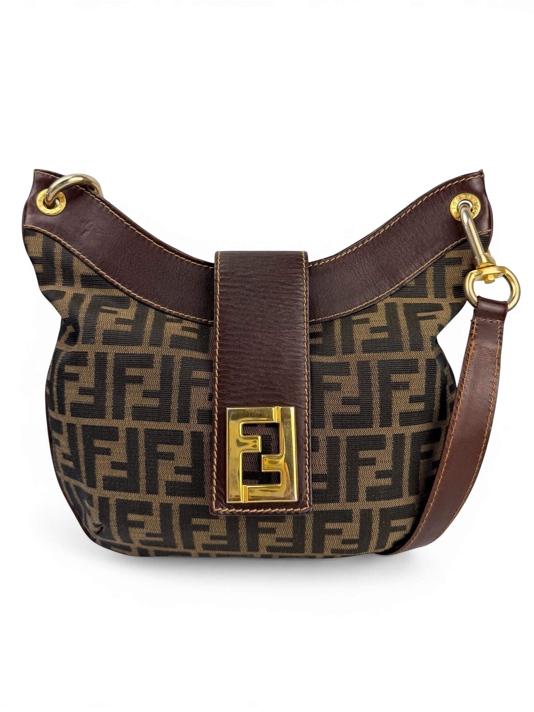 Fendi Vintage Crescent Zucca Hobo