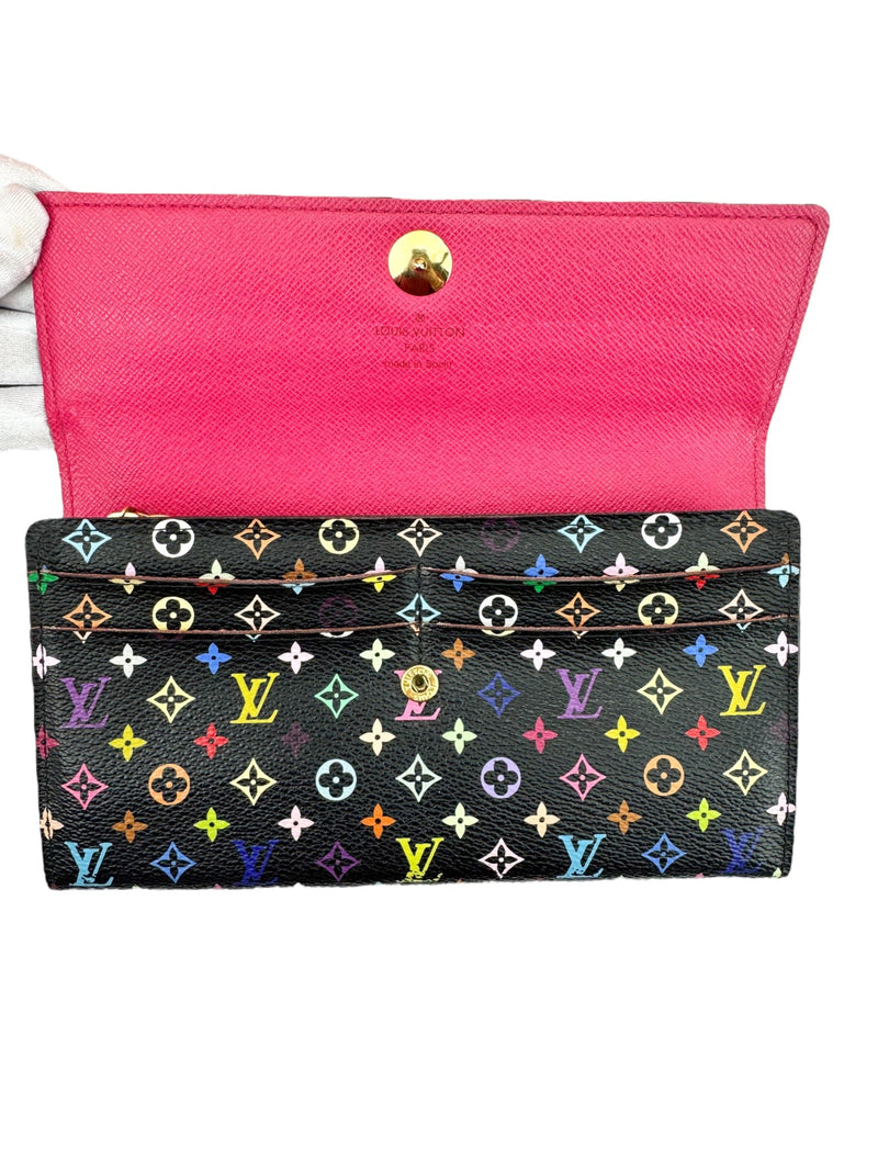 Louis Vuitton Black Multicolor Monogram Sarah Wallet