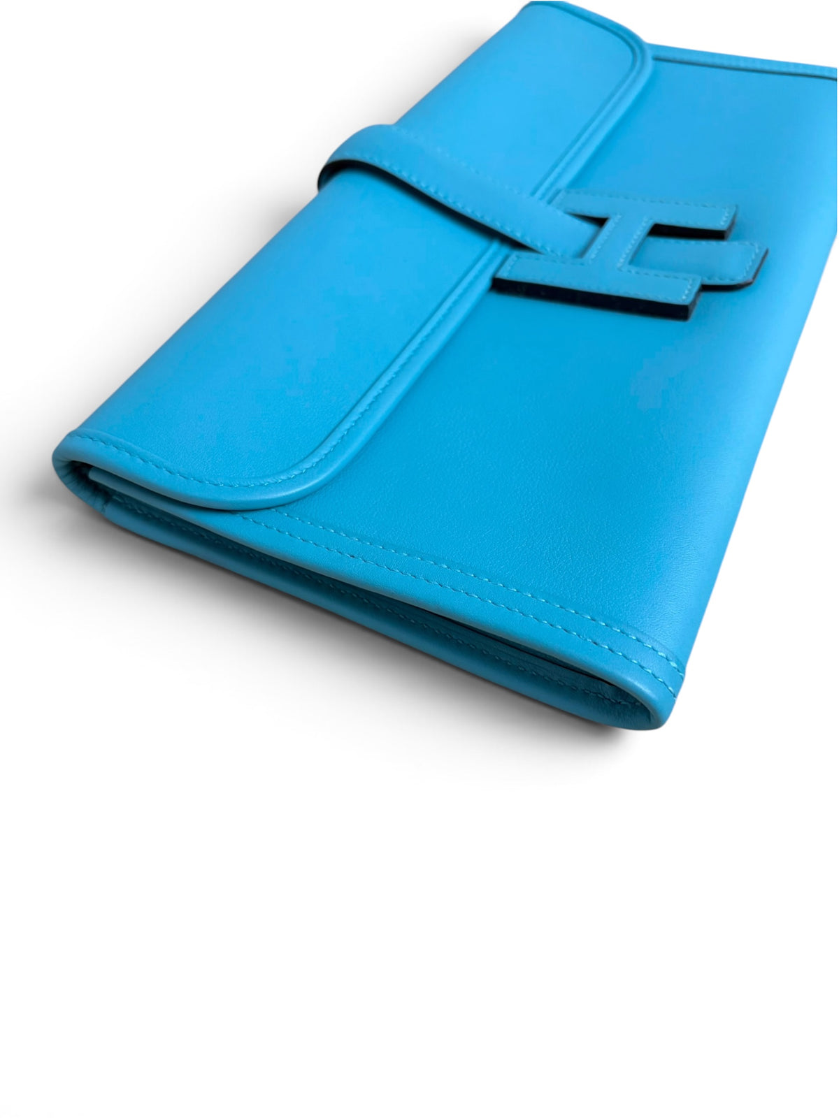 Hermes Bleu Saint Cyr Swift Jige Elan Clutch 29