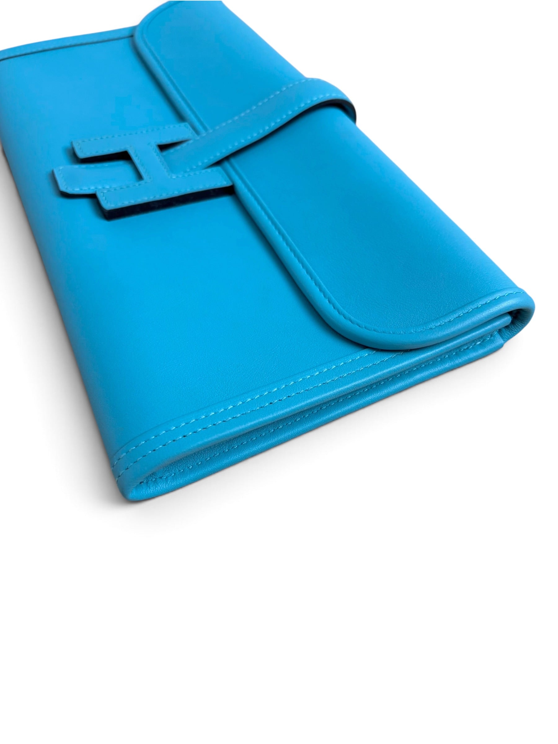 Hermes Bleu Saint Cyr Swift Jige Elan Clutch 29