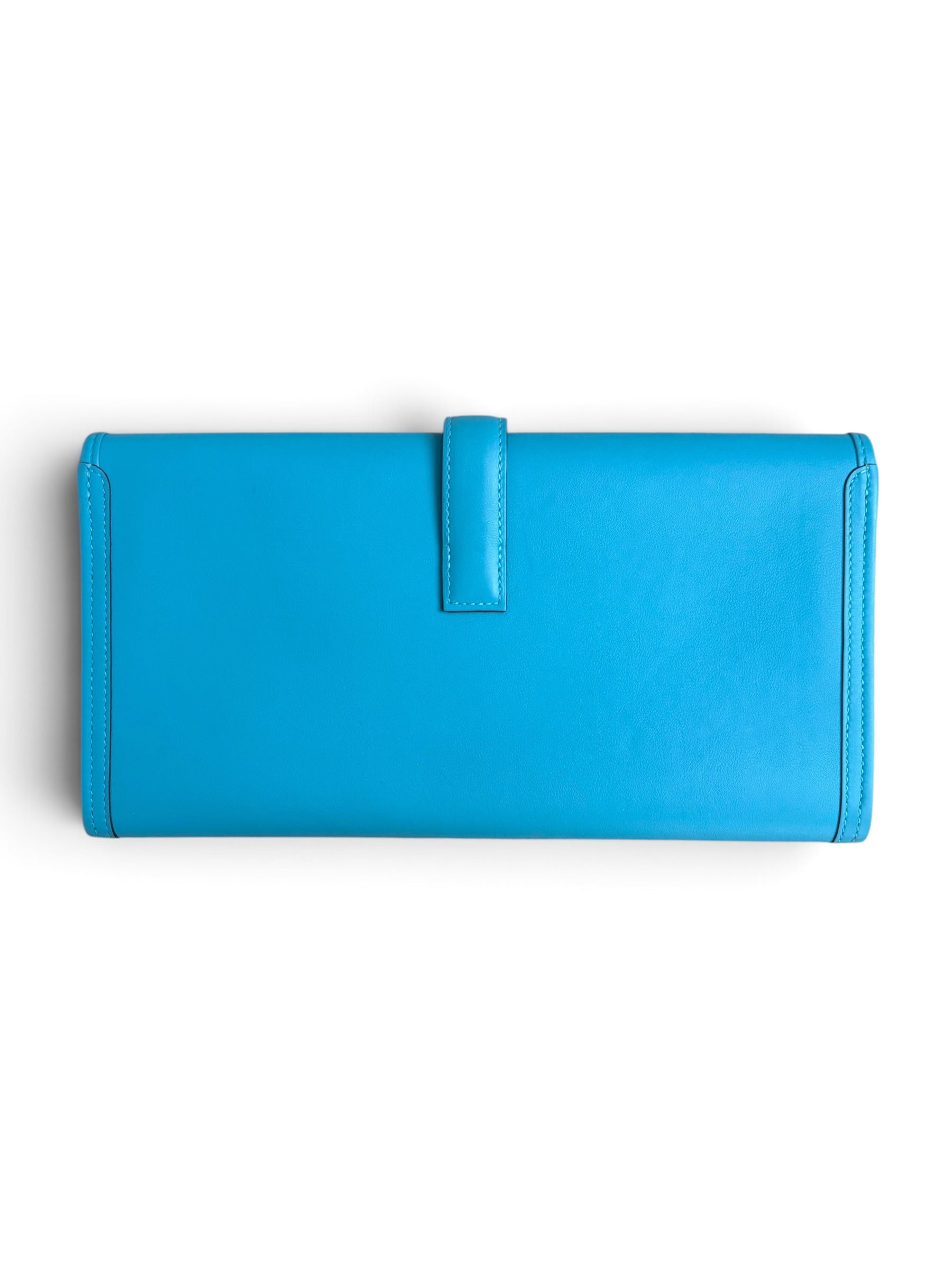 Hermes Bleu Saint Cyr Swift Jige Elan Clutch 29
