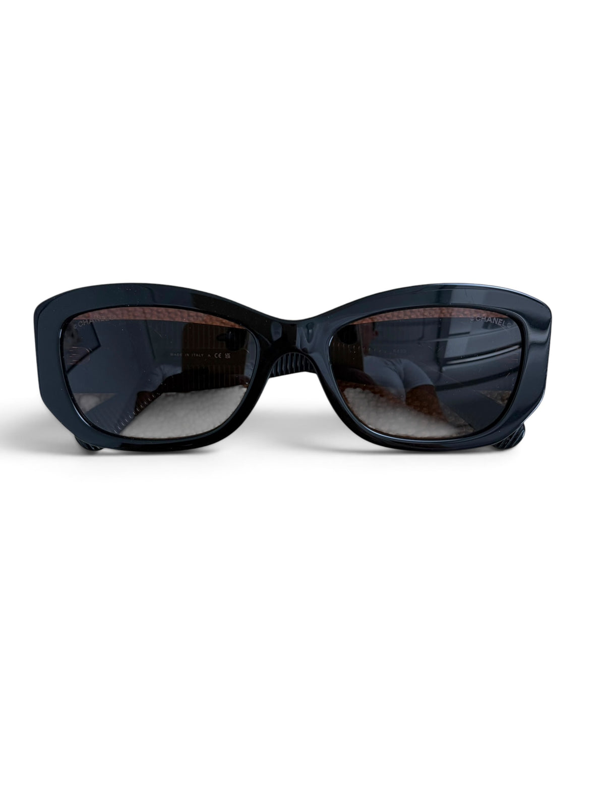Chanel Black Acetate CC Rectangle Sunglasses