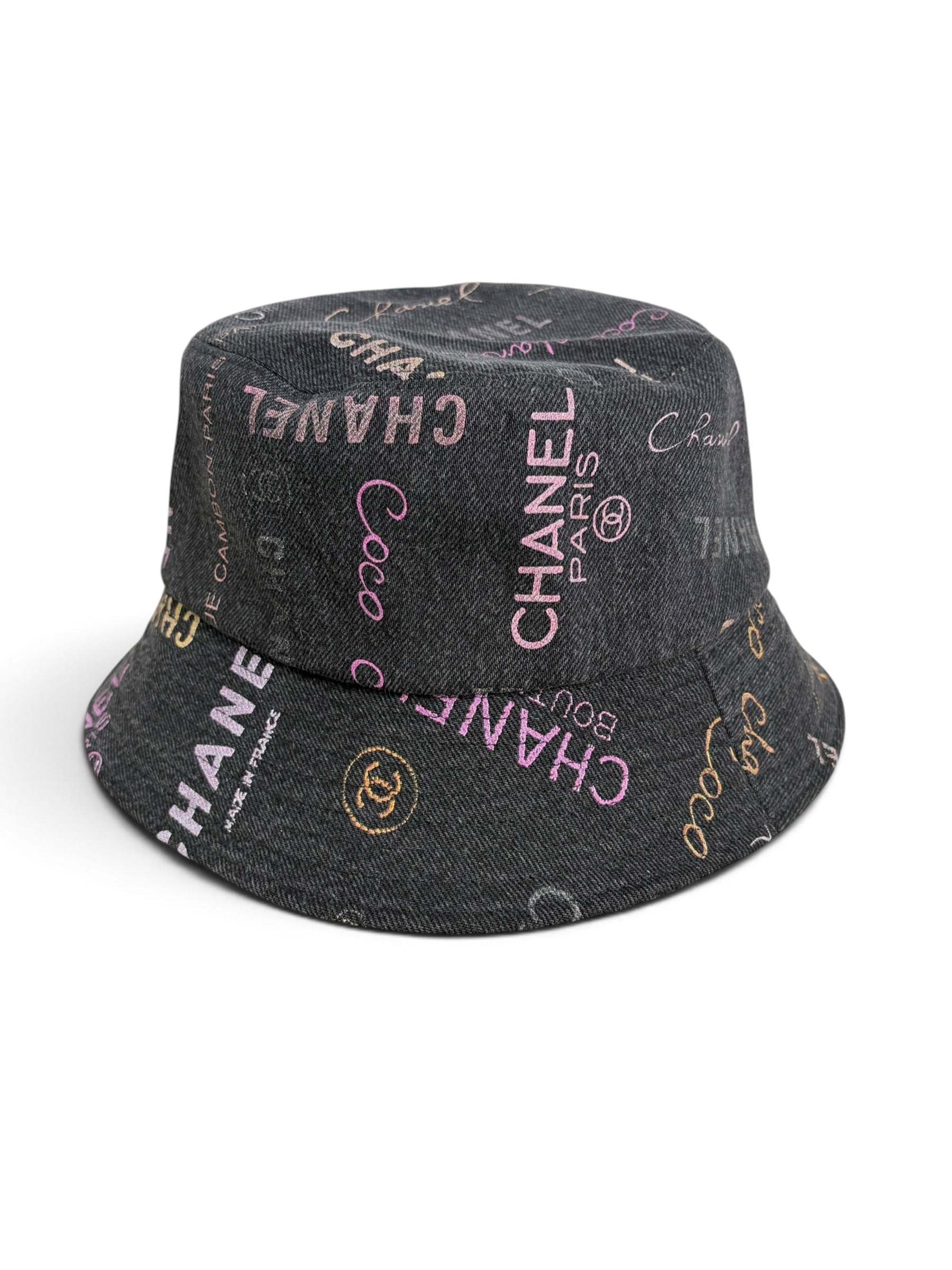 Chanel Black Denim Mood Cloche Bucket Hat