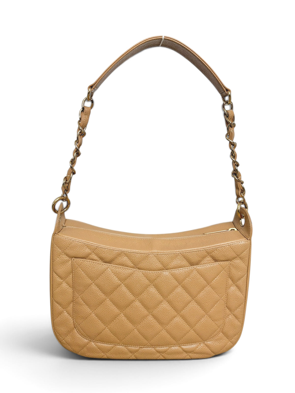 Chanel Vintage Beige Caviar Timeless CC Shoulder Bag
