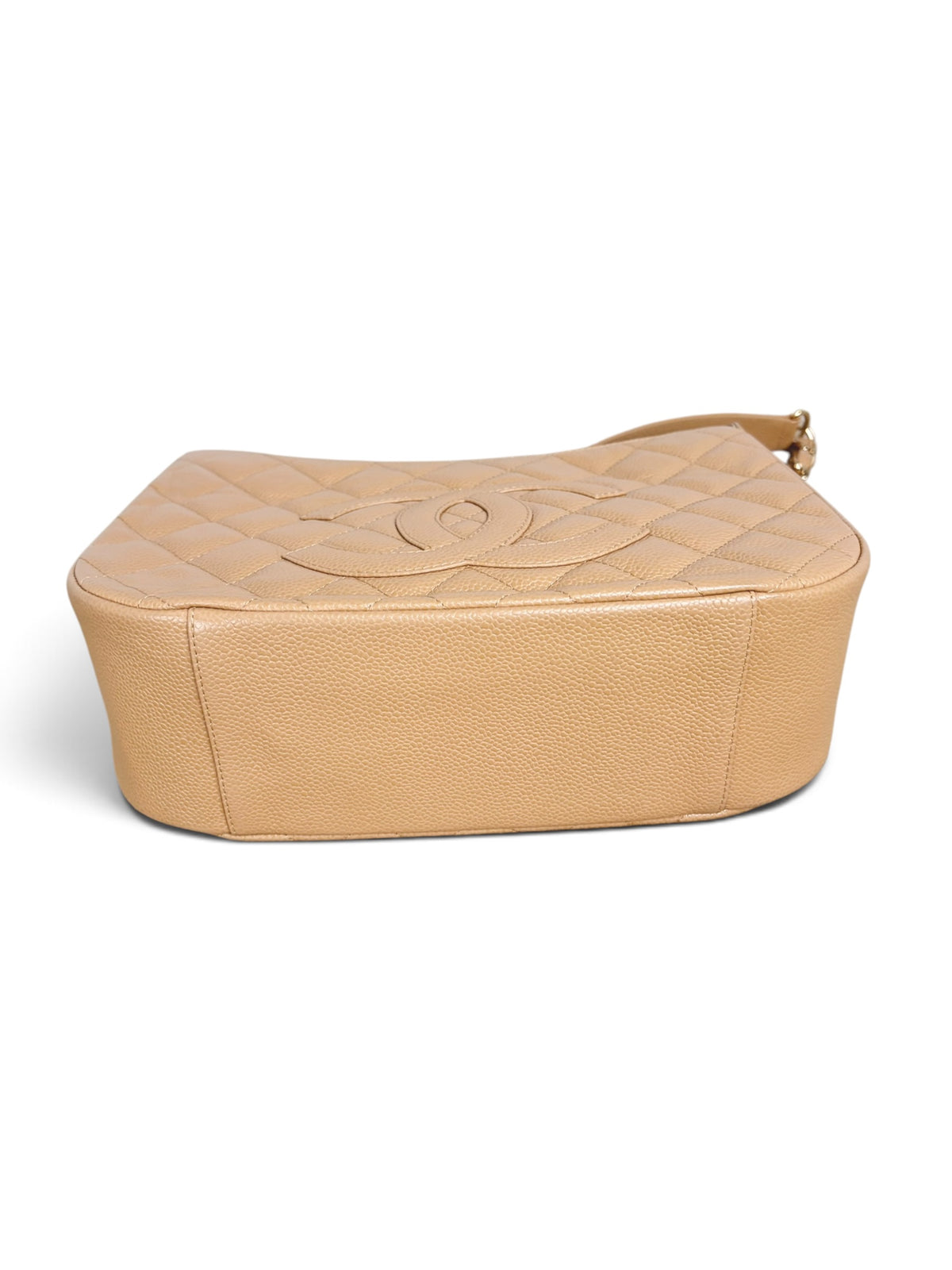 Chanel Vintage Beige Caviar Timeless CC Shoulder Bag