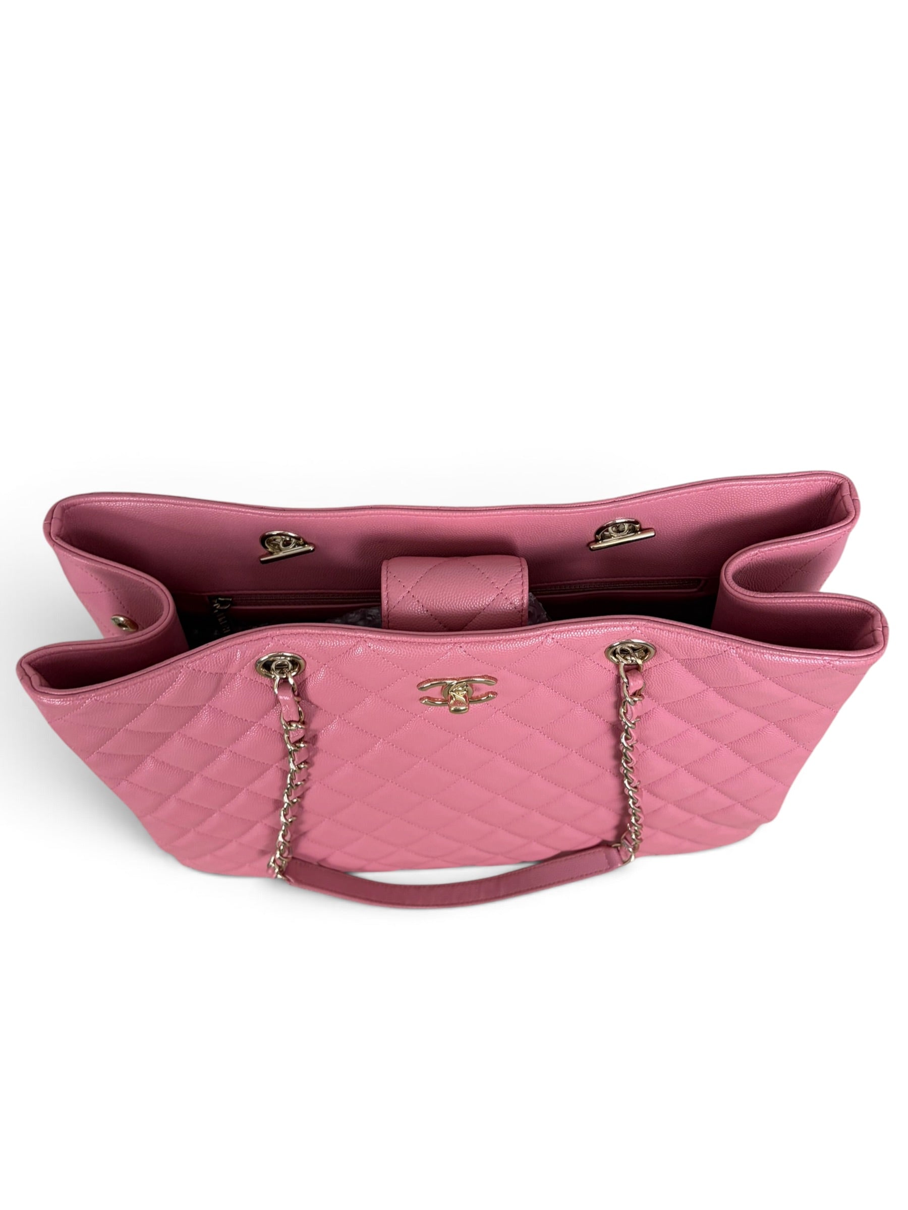 Chanel Pink Caviar Large Shopper Tote