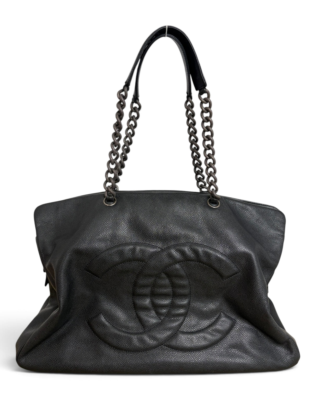 Chanel Dark Grey Caviar 31 Tote Large