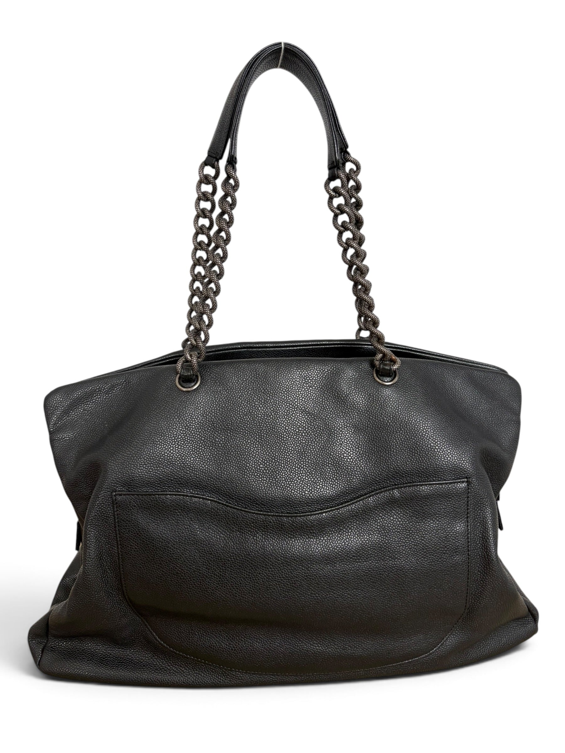 Chanel Dark Grey Caviar 31 Tote Large