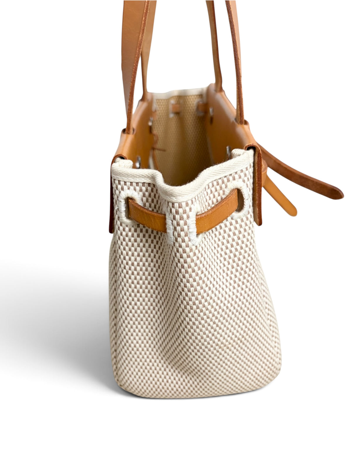 Hermes Vintage Natural Ecru H Vache Hunter Cabas Herbag PM