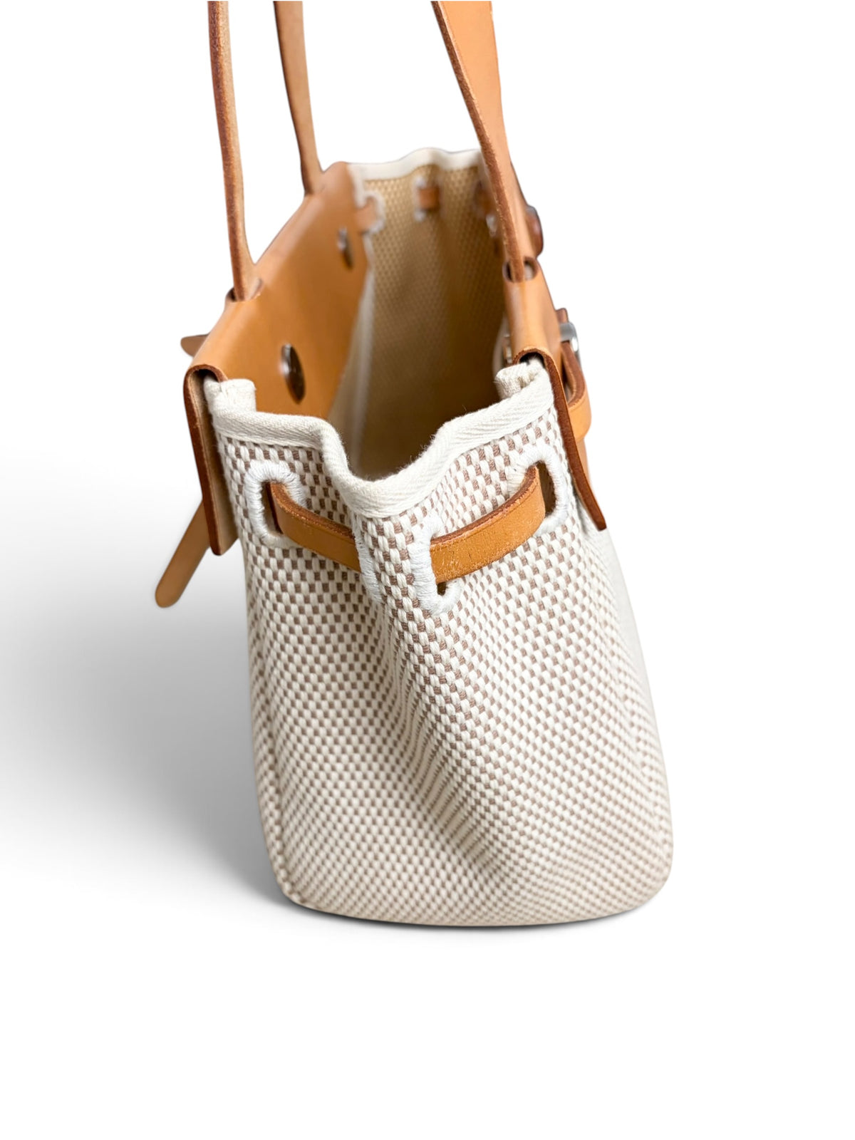 Hermes Vintage Natural Ecru H Vache Hunter Cabas Herbag PM