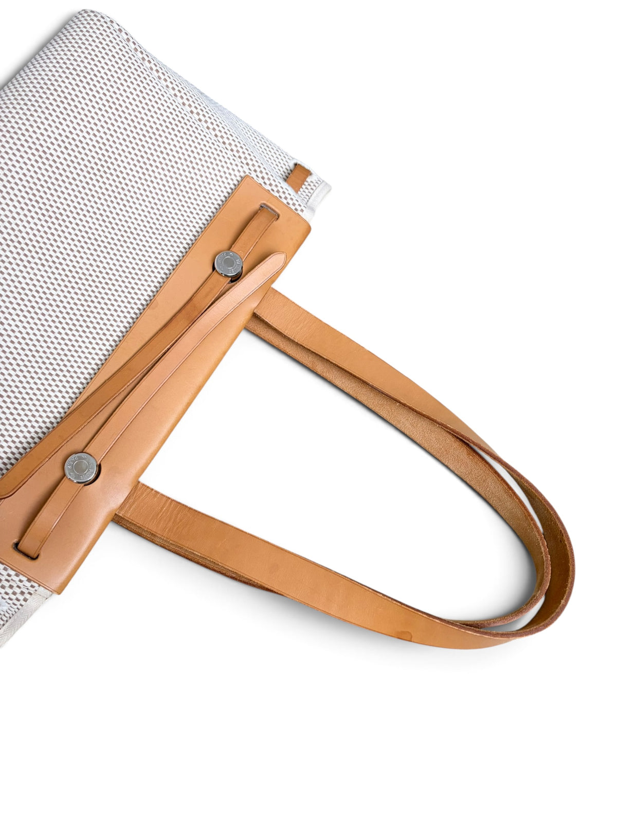 Hermes Vintage Natural Ecru H Vache Hunter Cabas Herbag PM
