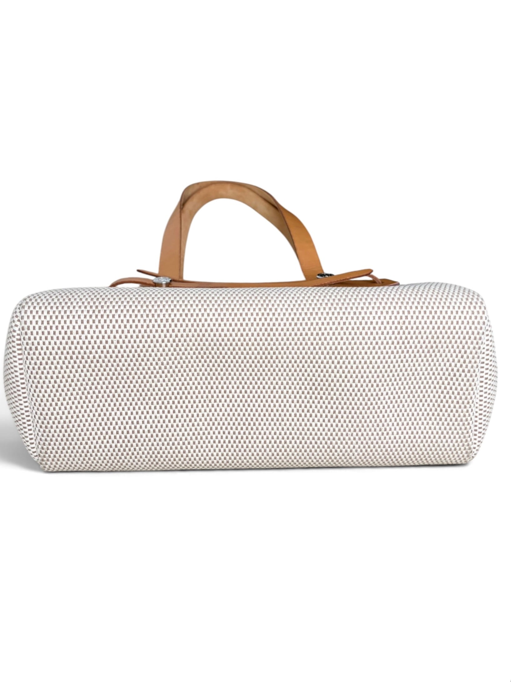 Hermes Vintage Natural Ecru H Vache Hunter Cabas Herbag PM