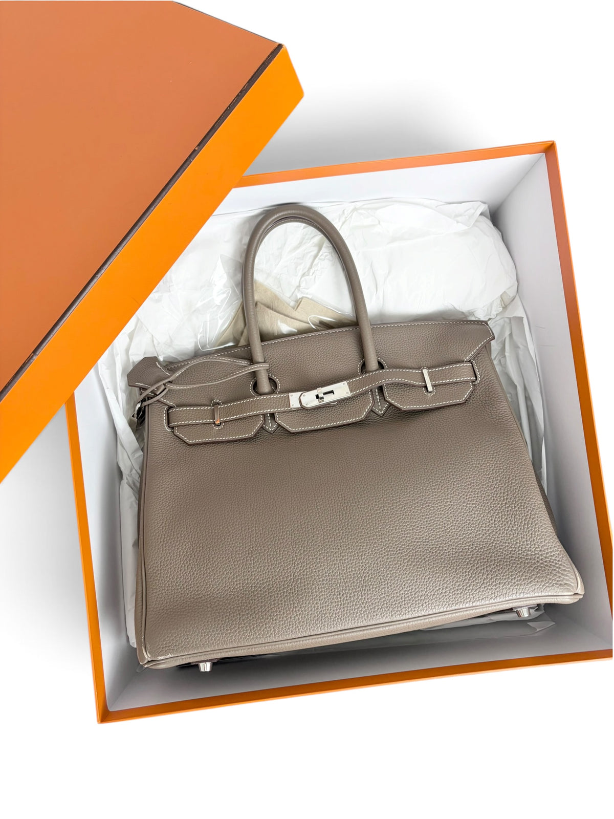 Hermes Etoupe Togo Birkin 35 PHW