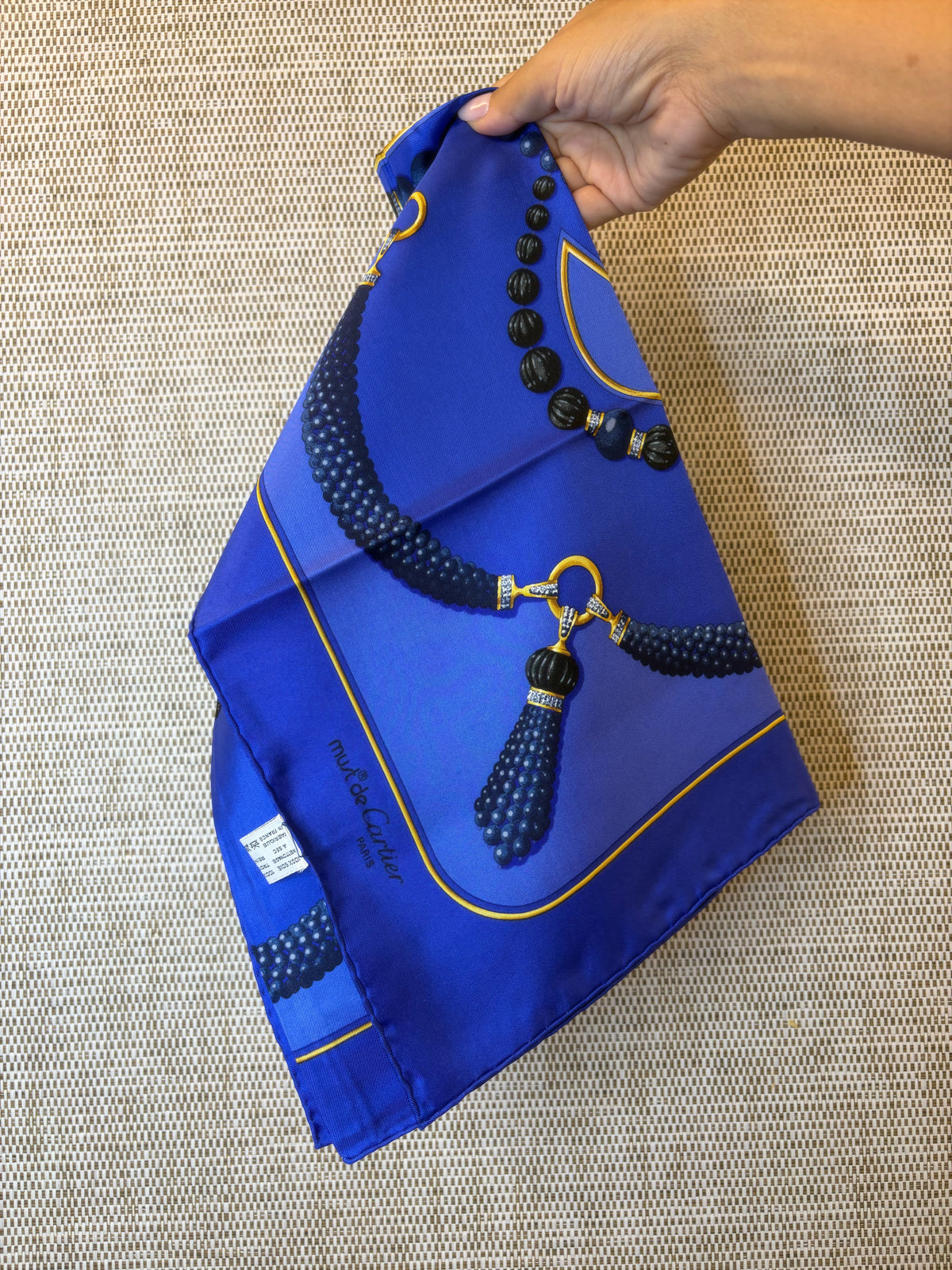 Cartier Blue 100% Silk Scarf