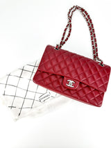 Chanel Red Caviar Leather Classic Double Flap