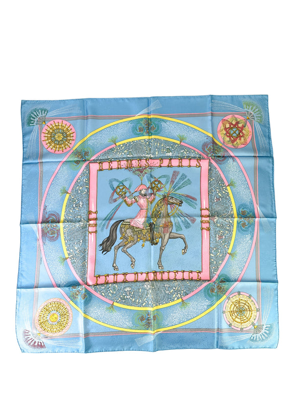 Hermes Blue/Pink Feux D'Artifice Scarf