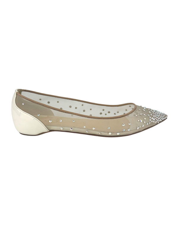 Christian Louboutin Follies Strass Ballerinas - Mesh, Suede Calf Light Silk Size 37