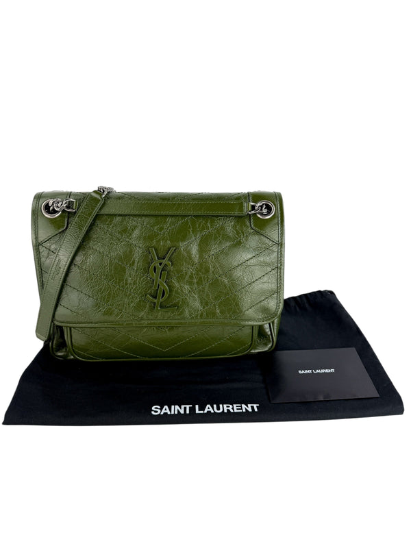 Saint Laurent Crinkled Calfskin Medium Niki Handbag
