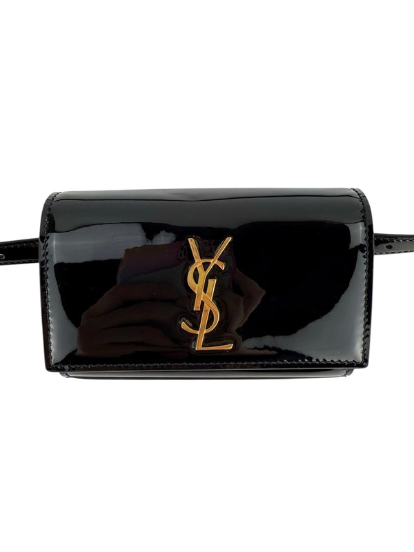Saint Laurent Black Patent Leather Kate Belt Bag