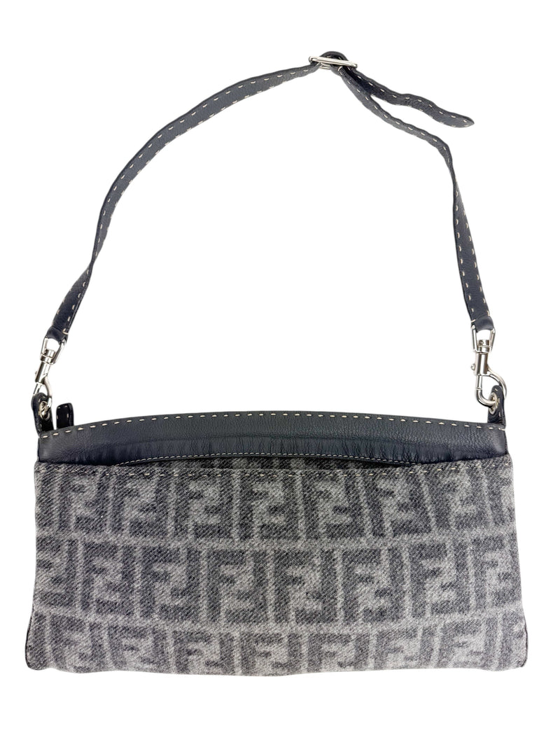 Fendi Gray Wool Sellaria Shoulder Bag