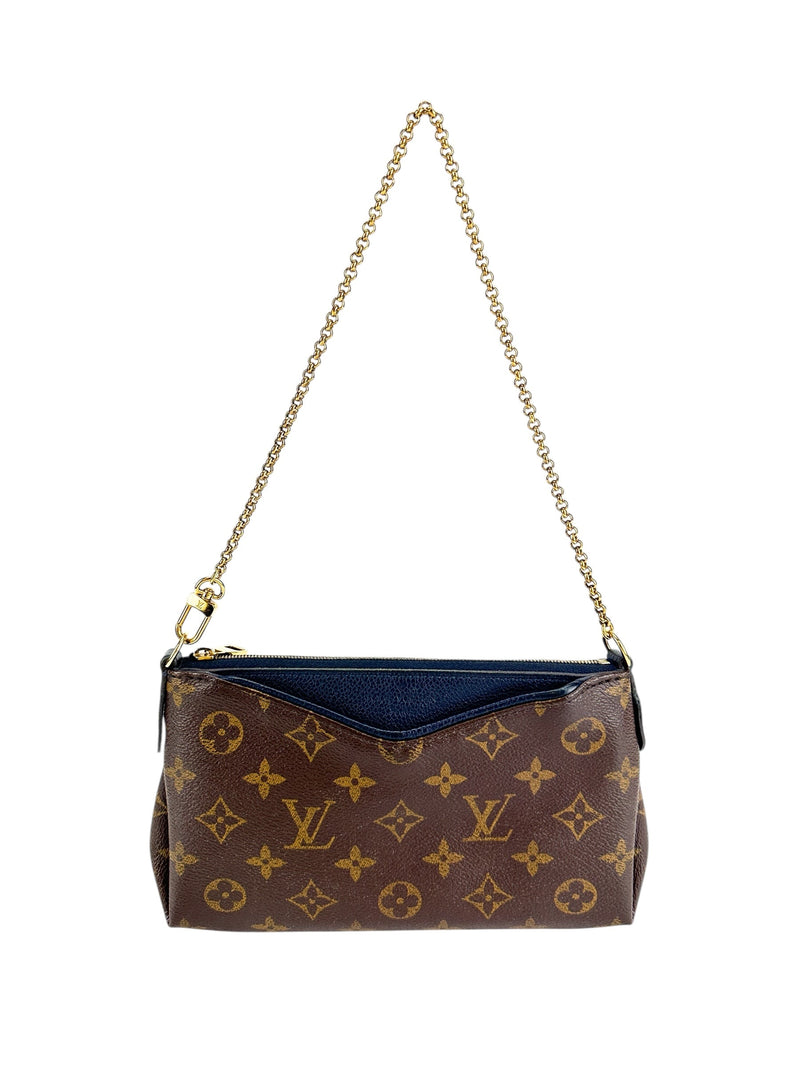 Louis Vuitton Monogram Navy Leather Pallas Shoulder Bag