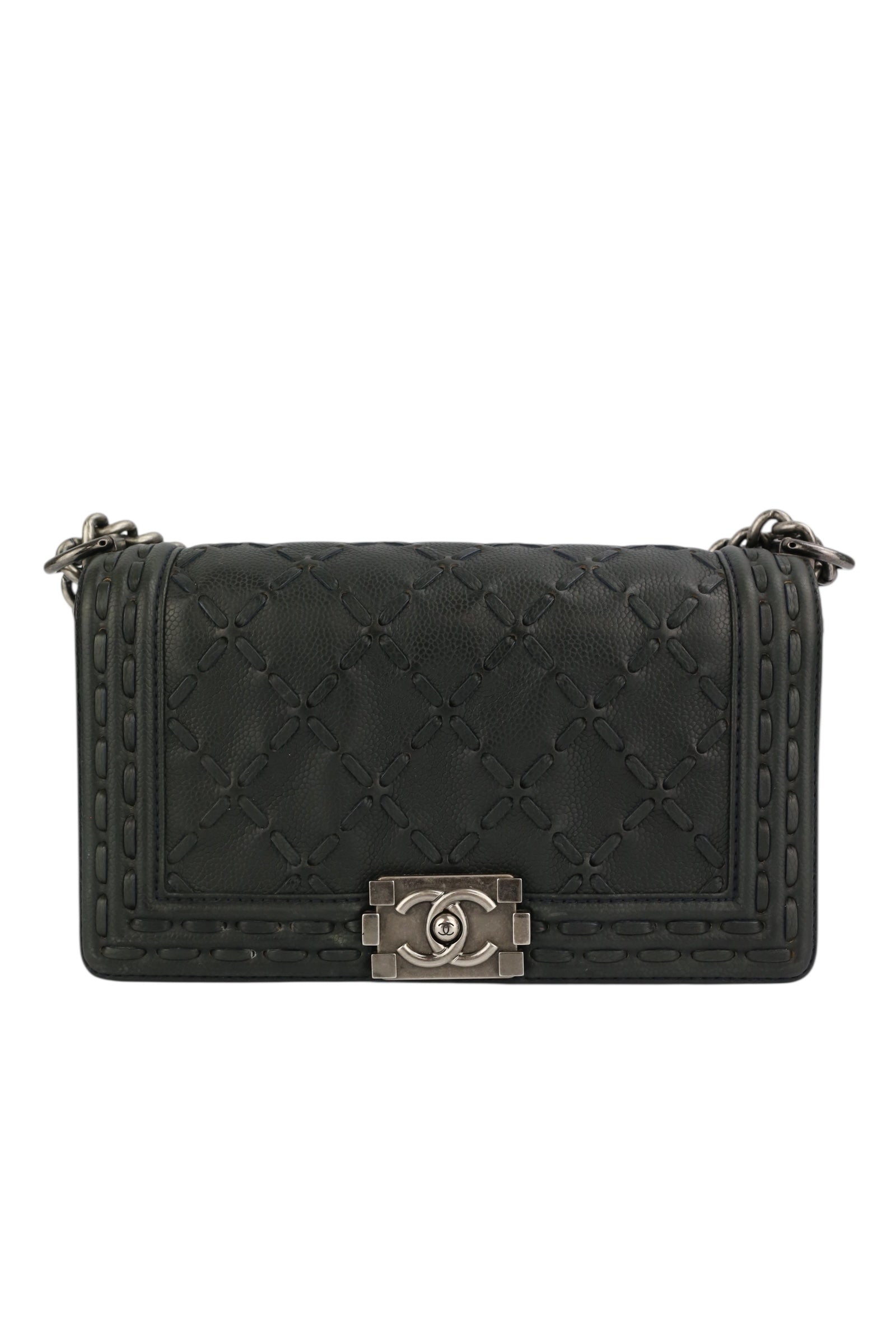 Chanel Black Caviar Paris Dallas Boy Bag Medium