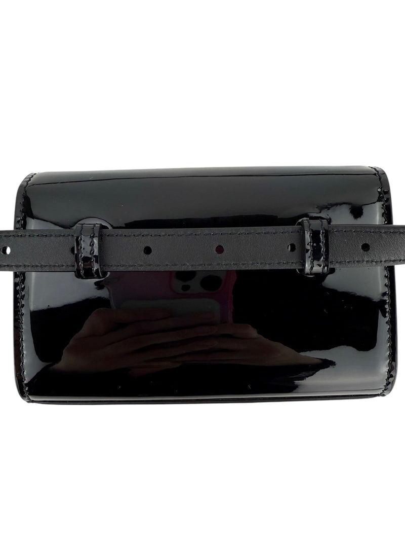 Saint Laurent Black Patent Leather Kate Belt Bag