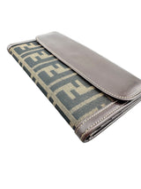 Fendi Brown Canvas Zucca Long Wallet