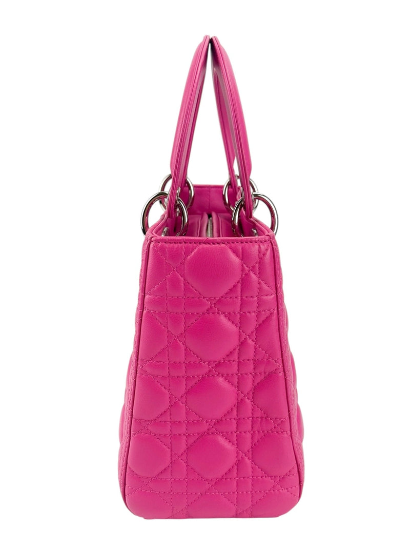 Christian Dior Pink Medium Lady Dior with Strap