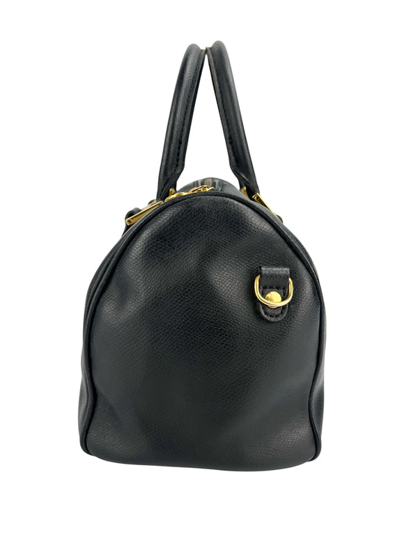 MCM Black Leather Heritage Boston Bag
