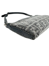 Fendi Gray Wool Sellaria Shoulder Bag