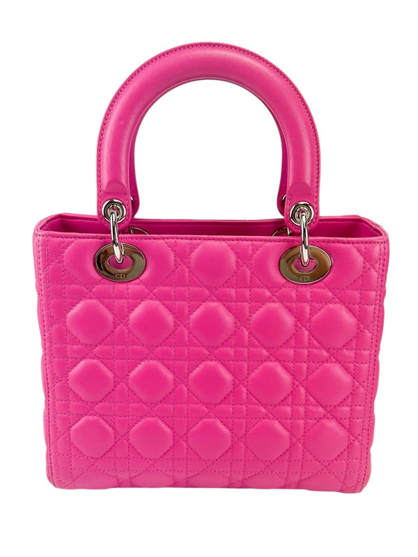 Christian Dior Pink Medium Lady Dior with Strap