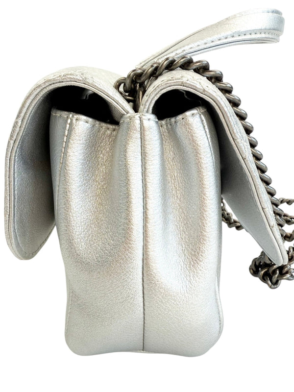 Chanel Metallic Quilted Calfskin Pilot Essentials Small Flap Bag