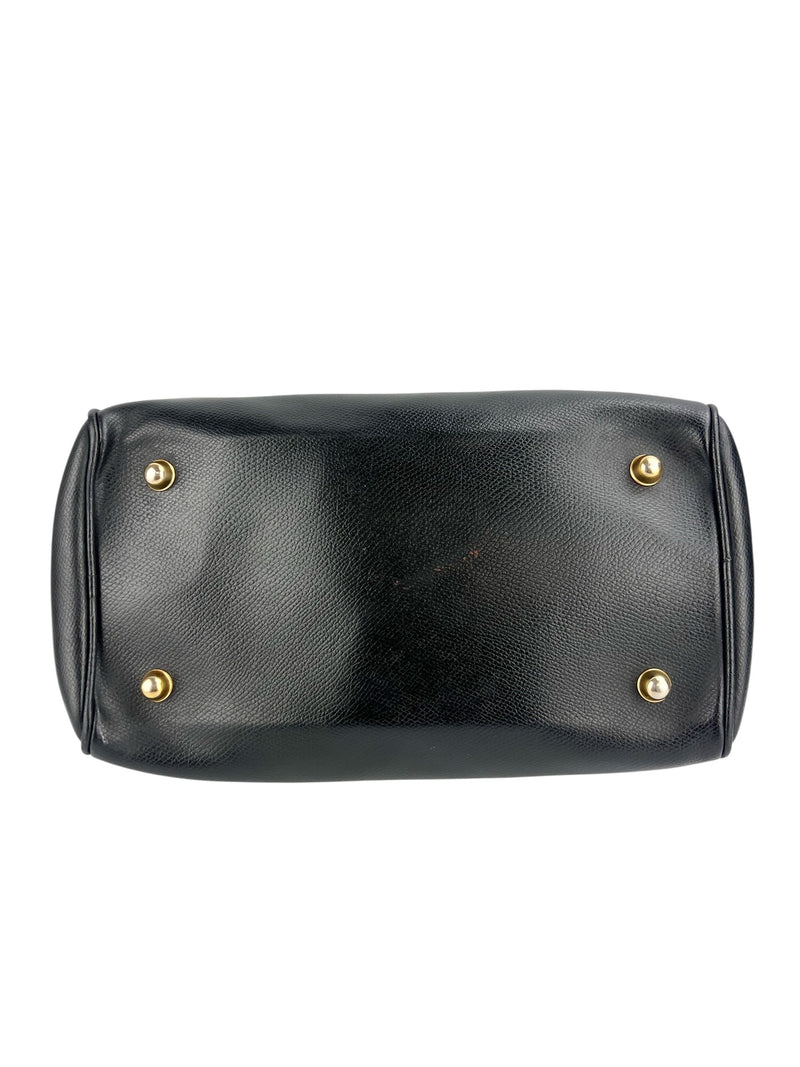 MCM Black Leather Heritage Boston Bag