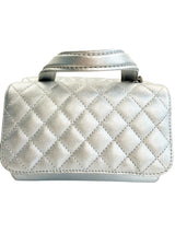 Chanel Metallic Quilted Calfskin Pilot Essentials Small Flap Bag