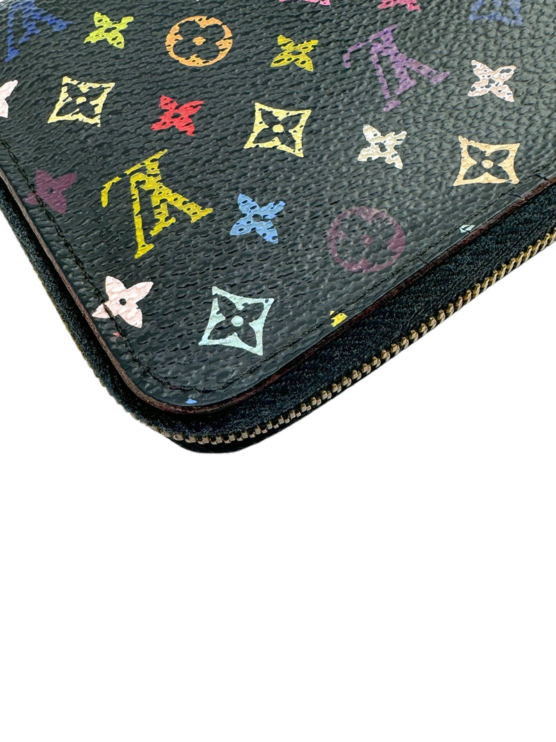 LOUIS VUITTON BLACK MONOGRAM TAKASHI MURAKAMI MULTICOLOR ZIPPY COIN PURSE